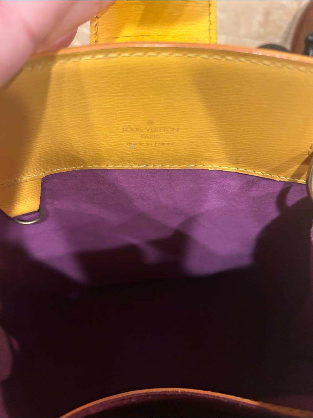Louis Vuitton Epi Cluny Yellow Leather Shoulder Bag with coa - Picture 12 of 16